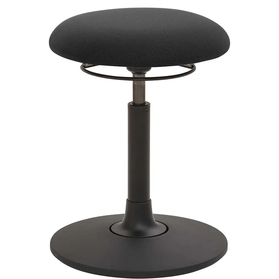 Runder Bürohocker in Anthrazit & Schwarz - Juleste