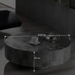 Runder Couchtisch Dezi aus Stein