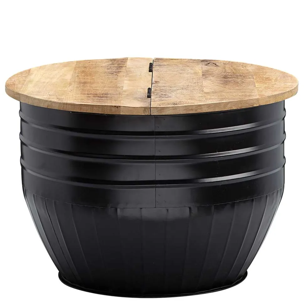 Runder Couchtisch mit Fass Metallgestell - Acapella