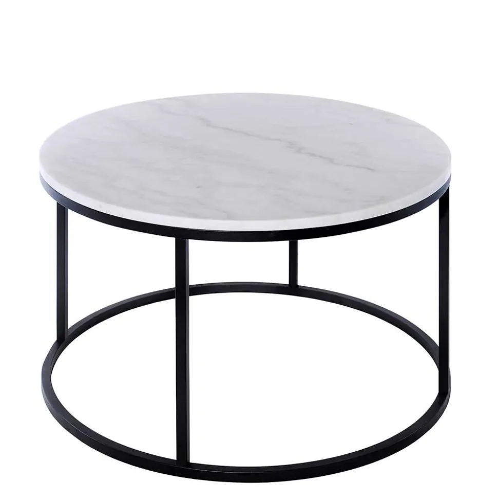 Runder Design Couchtisch mit Marmorplatte - Ciliuma