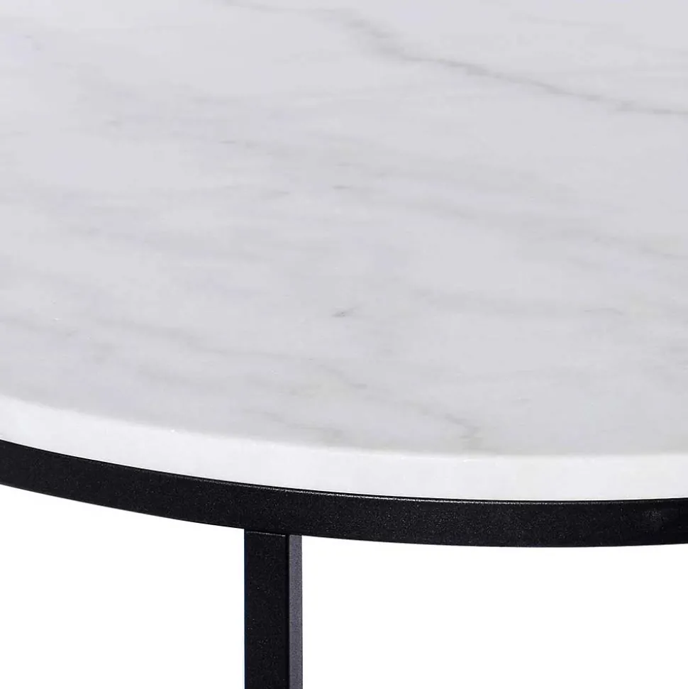 Runder Design Couchtisch mit Marmorplatte - Ciliuma