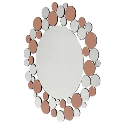 Runder Designer Spiegel in Silber & Rosegold - Sulliva