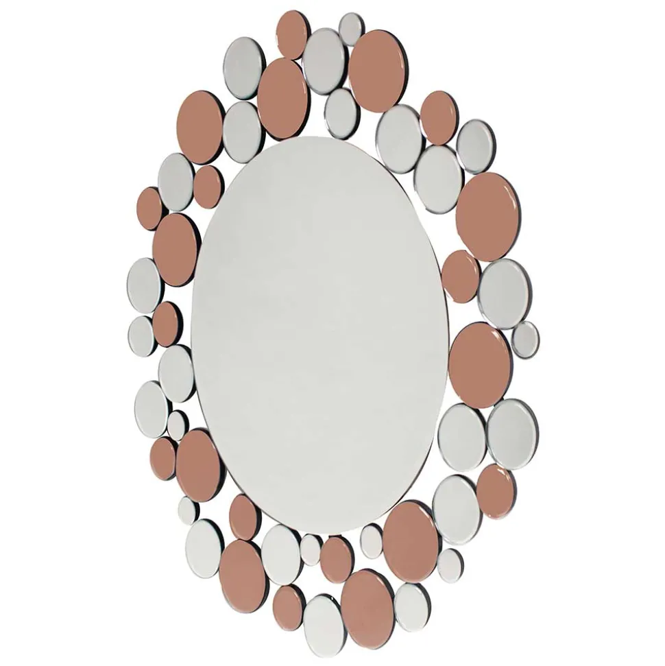 Runder Designer Spiegel in Silber & Rosegold - Sulliva
