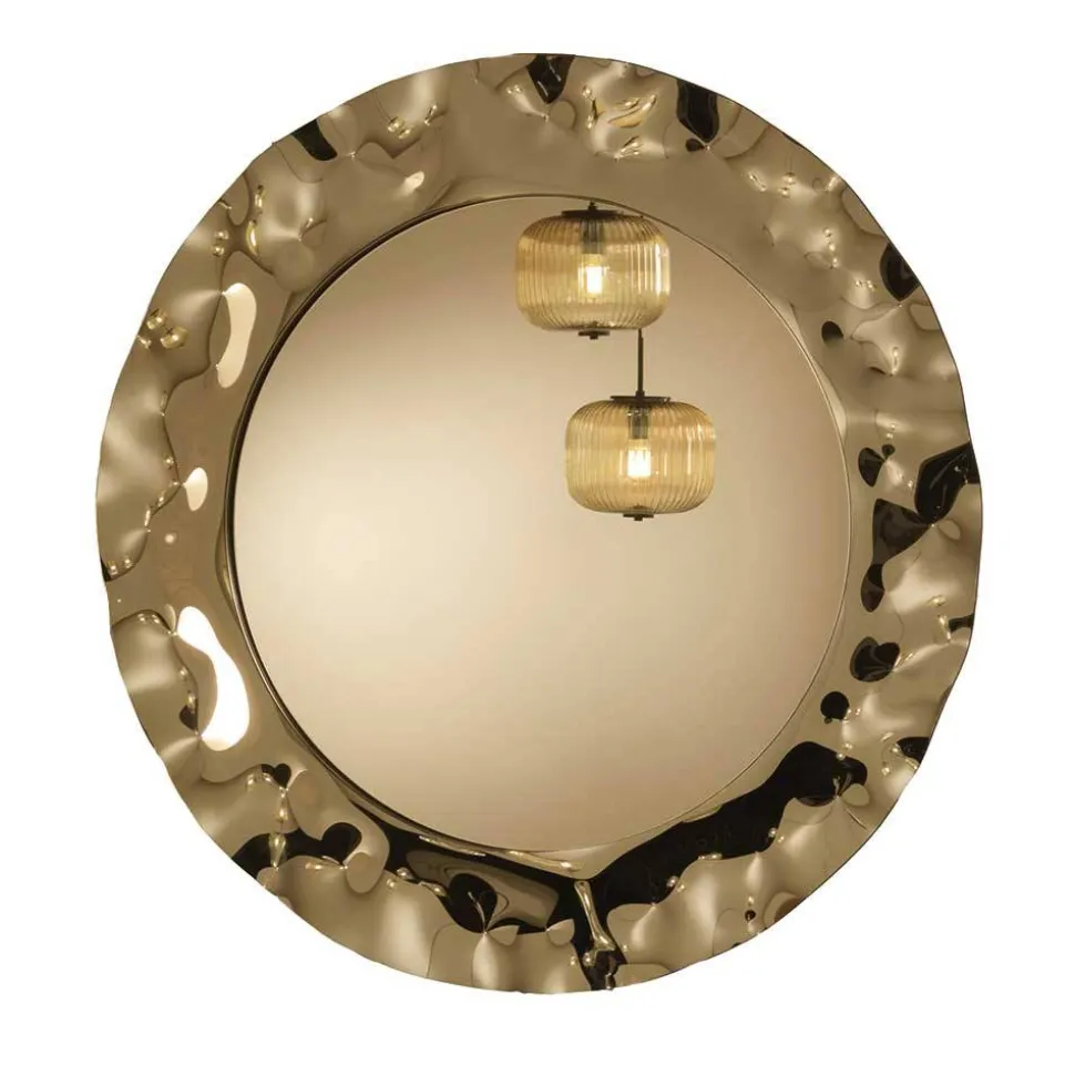 Runder Designerspiegel in Bronze - Atria