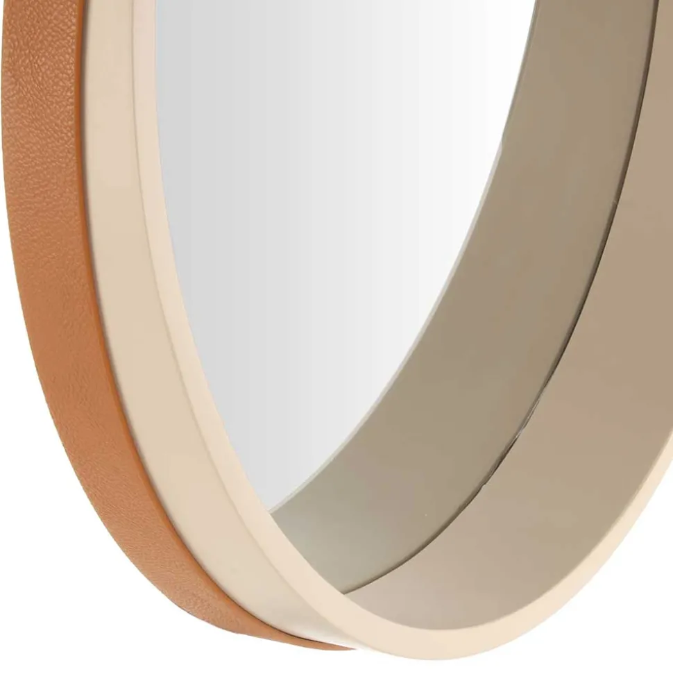 Runder Designspiegel in Creme & Braun - Venus