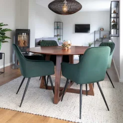 Runder Designtisch & 4 Stühle - Annescu (fünfteilig)