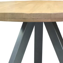 Runder Esstisch mit Holzplatte Mango - Belafoma