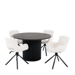 Runder Esstisch und Drehstühle Set - Calm (fünfteilig)