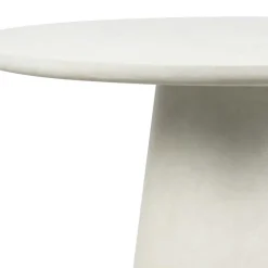 Runder Esszimmer Säulentisch in Weiß Tonfaser - Emsa