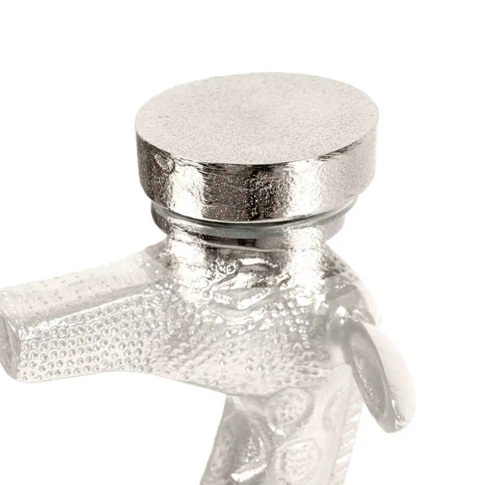 Runder Glas Beistelltisch mit Giraffe als Fuß - Fenya