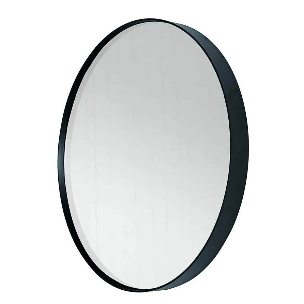 Runder Glasspiegel in Schwarz - Fulia