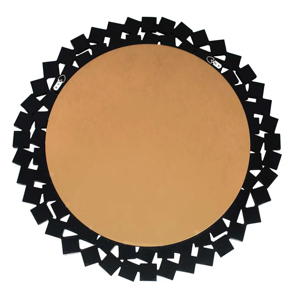 Runder Hängespiegel in Silber & Grau - Compadro