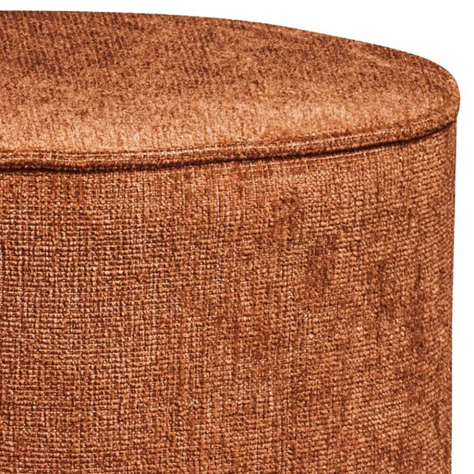 Runder Hocker in Rostbraun - Shearme