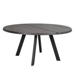 Runder Holztisch Eiche Dunkelbraun & Metall - Liguria