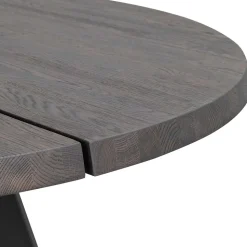 Runder Holztisch Eiche Dunkelbraun & Metall - Liguria