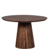 Runder Holztisch in Walnuss Braun - Vrenzo