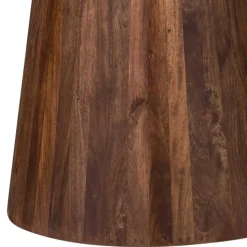 Runder Holztisch in Walnuss Braun - Vrenzo