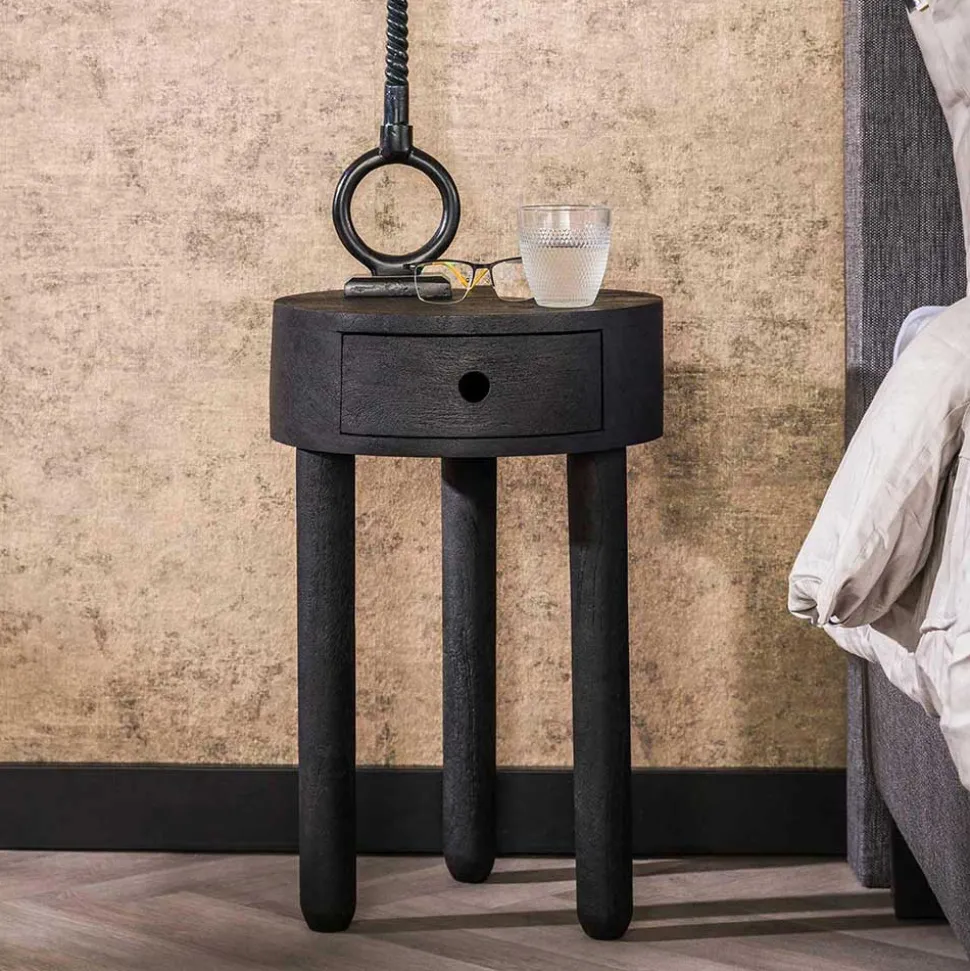 Runder Nachttisch mit Dreifußgestell - Zeymon