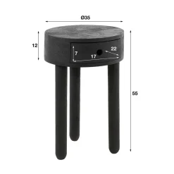 Runder Nachttisch mit Dreifußgestell - Zeymon