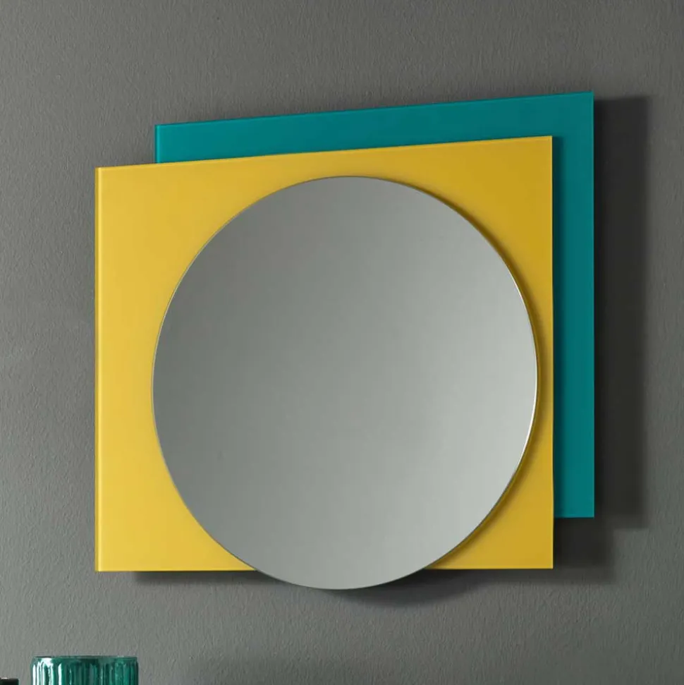 Runder Spiegel & rechteckiges Glas - Howland