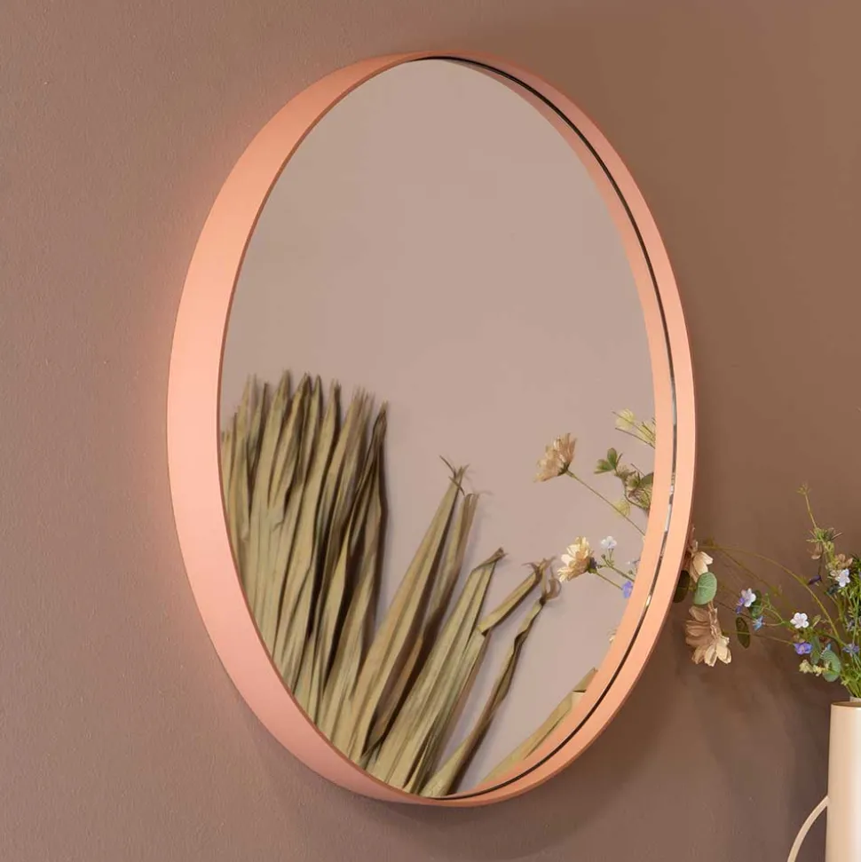 Runder Spiegel in Terracotta - Camelian