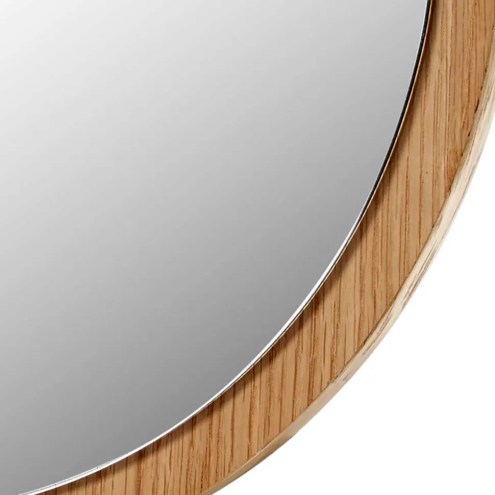 Runder Spiegel mit Eichenholzfurnier - Kopiana