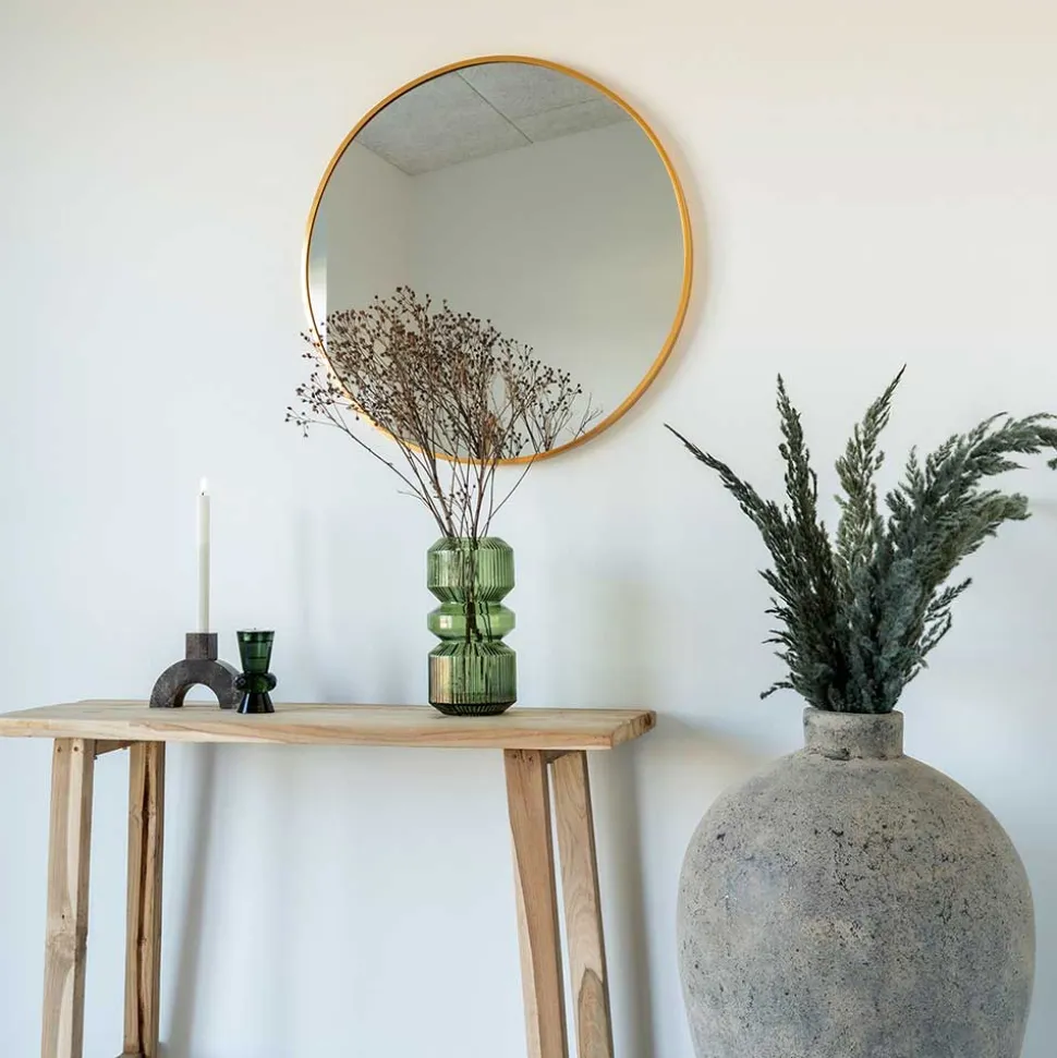 Runder Spiegel mit Rahmen in Messing - Cinisella