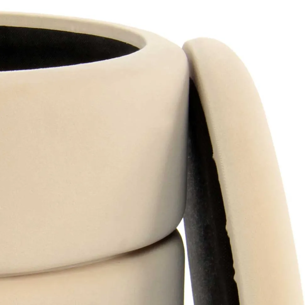 Runder Stauraum Hocker in Creme & Gold - Loeesa