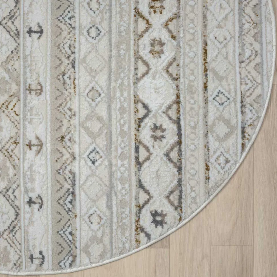 Runder Teppich im Ethno Design - Accaro