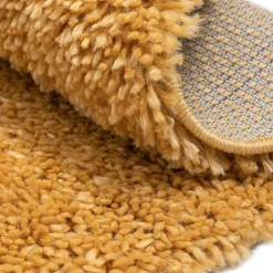 Runder Teppich in Gold Gelb - Lidoria