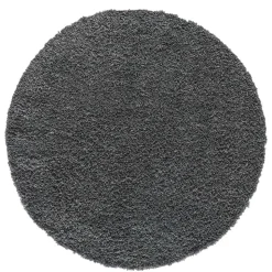 Runder Teppich mit hohem Flor in Grau - Montpa
