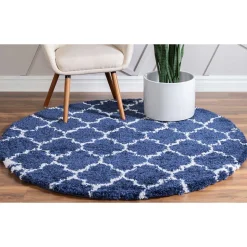 Runder Teppich mit hohem Flor 150 cm - Cranita