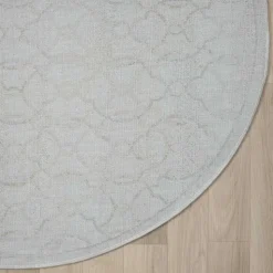 Runder Teppich mit Kurzflor dezent gemustert - Leak