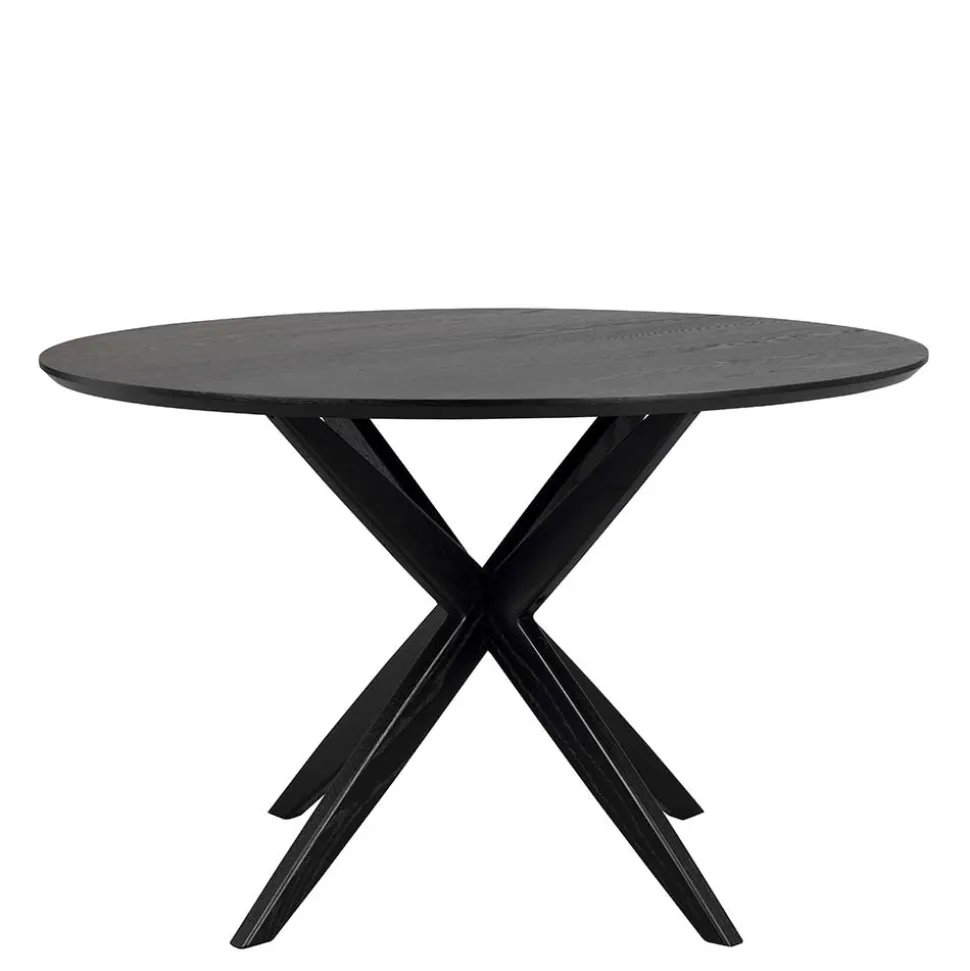 Runder Tisch in Schwarz mit Schweizer Kante - Puerto