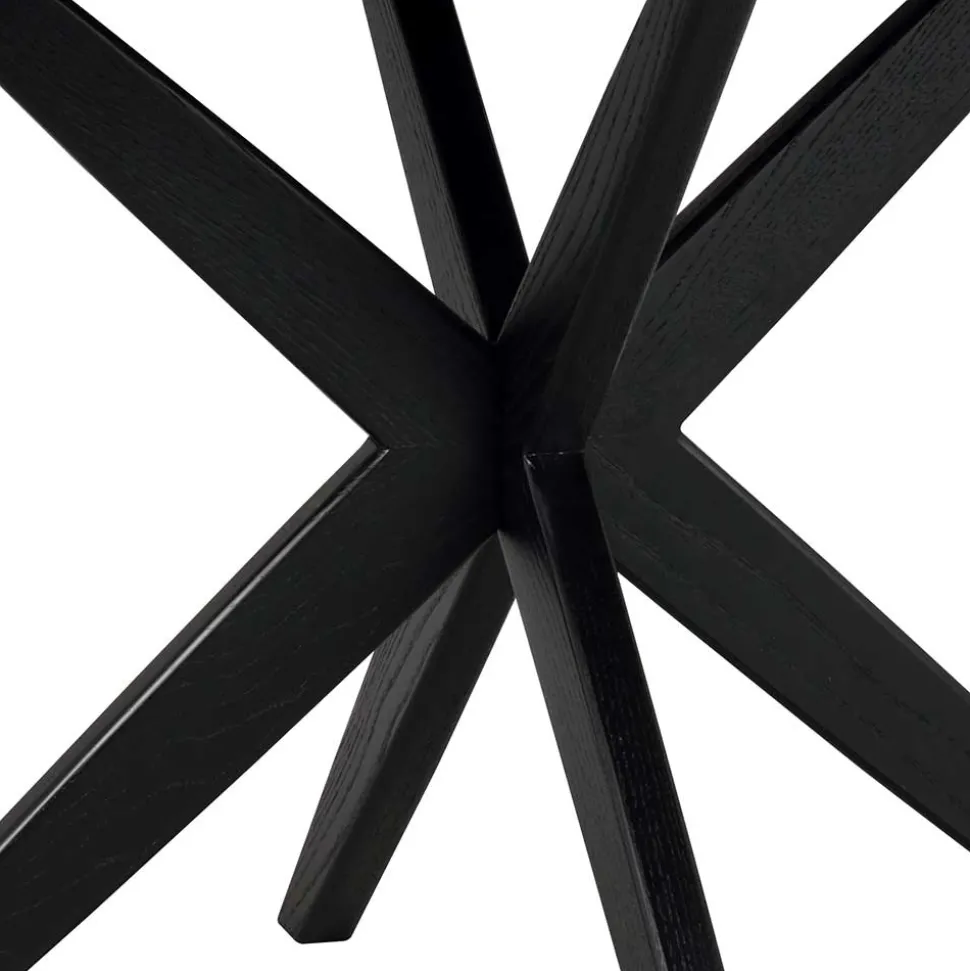 Runder Tisch in Schwarz mit Schweizer Kante - Puerto