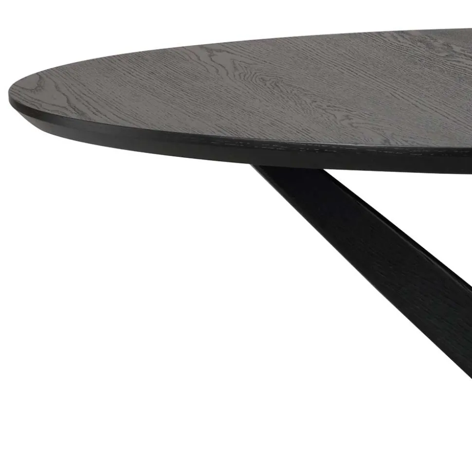 Runder Tisch in Schwarz mit Schweizer Kante - Puerto