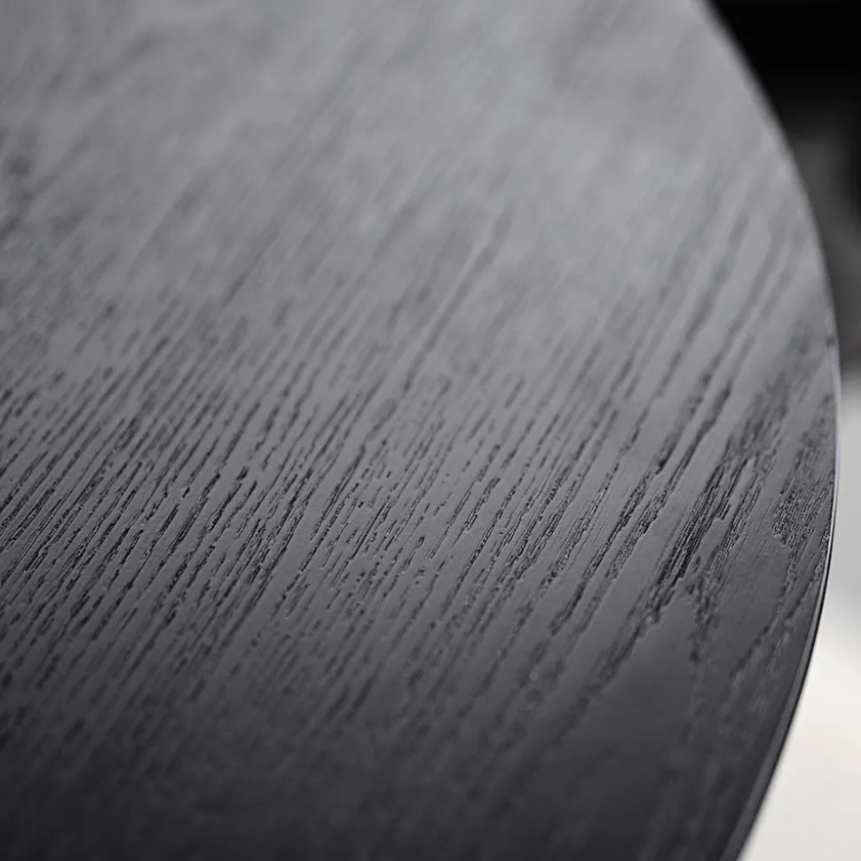 Runder Tisch in Schwarz mit Schweizer Kante - Puerto