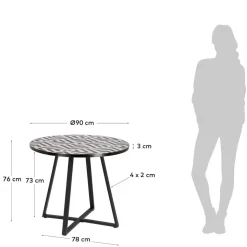 Runder Tisch mit Keramik Mosaik - Aurelias