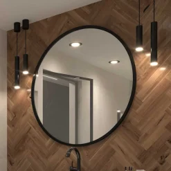 Runder Wandspiegel in Schwarz - Sacalla