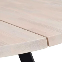 Runder White Wash Esstisch & Stühle - Pulva (siebenteilig)