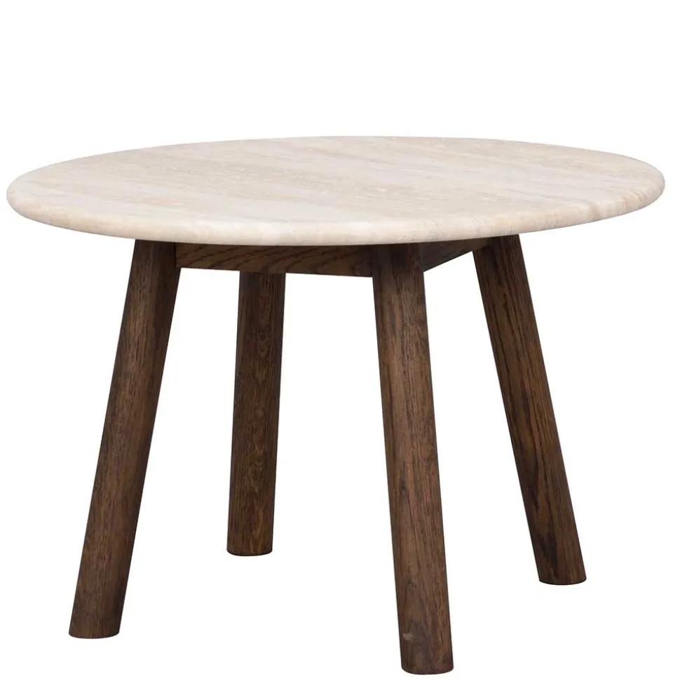 Runder Wohnzimmertisch aus Travertin Stein Beige - Cheyenne