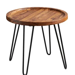 Runder Wohnzimmertisch mit Haarnadel Beinen - Venjar