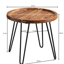 Runder Wohnzimmertisch mit Haarnadel Beinen - Venjar