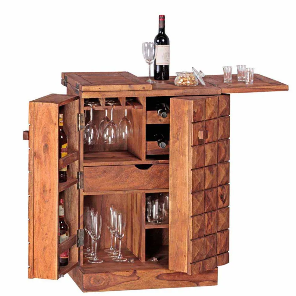 Rustikale Hausbar Carmos in Schrank Form