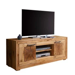 Rustikale Schrankwand Troncon aus Wildeiche (vierteilig)