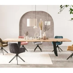 Rustikaler Esstisch mit Naturkanten Eiche - Zavana