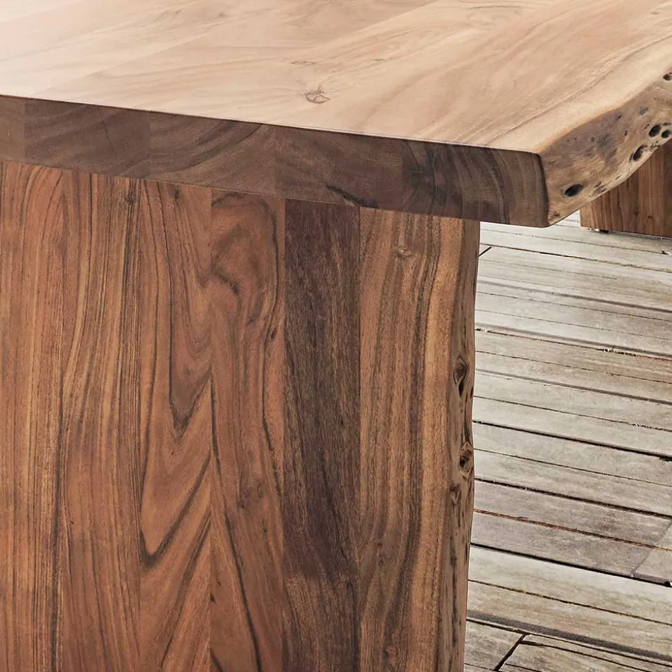 Rustikaler Holztisch mit Baumkante Platte - Contrada