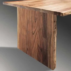 Rustikaler Holztisch mit Wangen Gestell - Imna