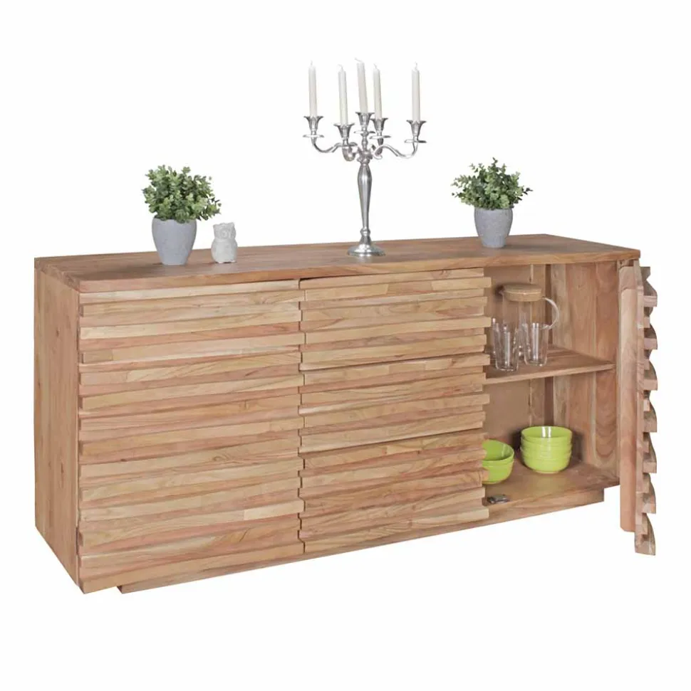 Rustikales Design Sideboard Pisino aus Holz Akazie massiv