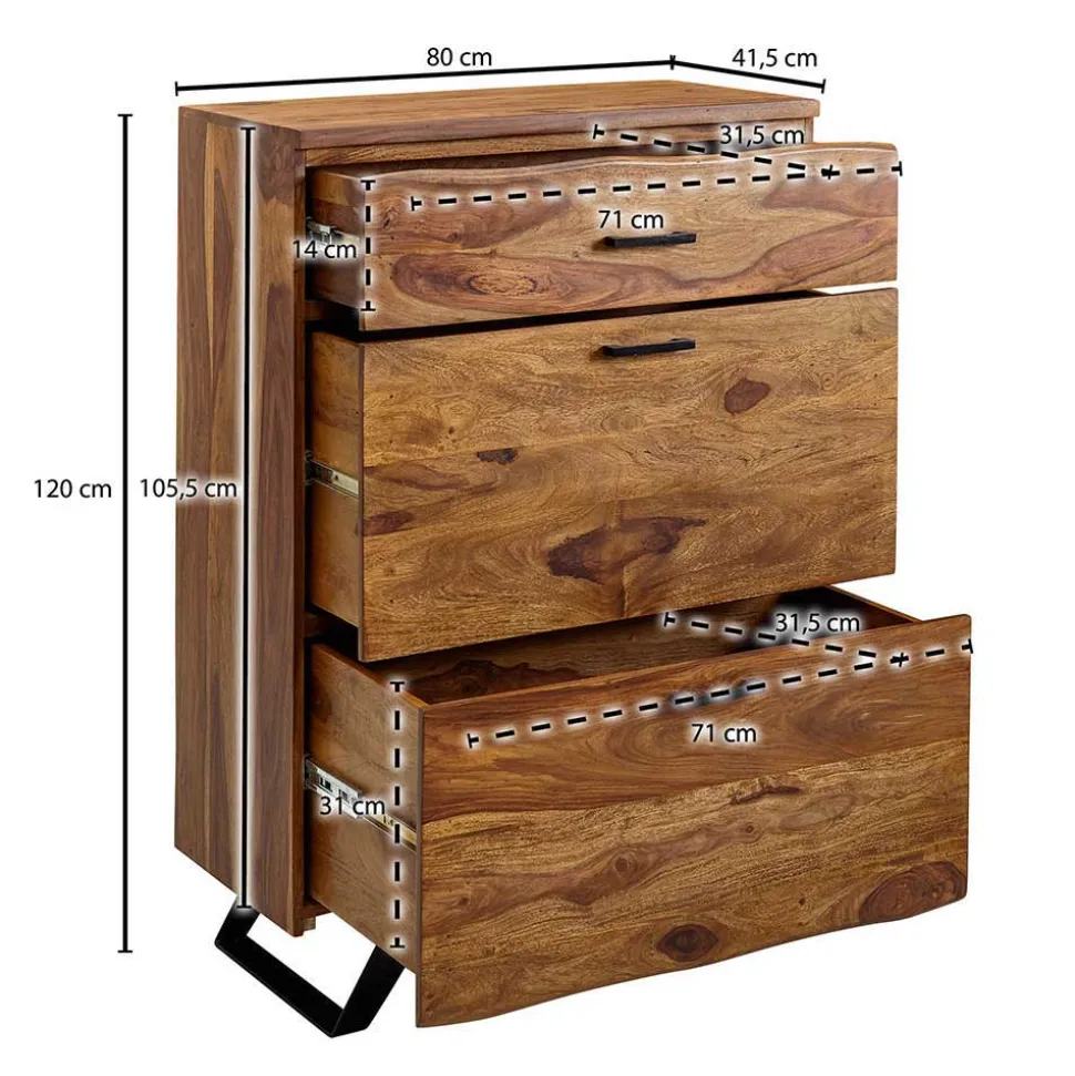 Rustikal-moderne Flurmöbel Kombi - Elmin (dreiteilig)